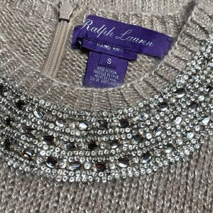 Ralph Lauren Pre Fall '16 Hand Knit Embellished Jewel-neck Cashmere & Silk Shell
